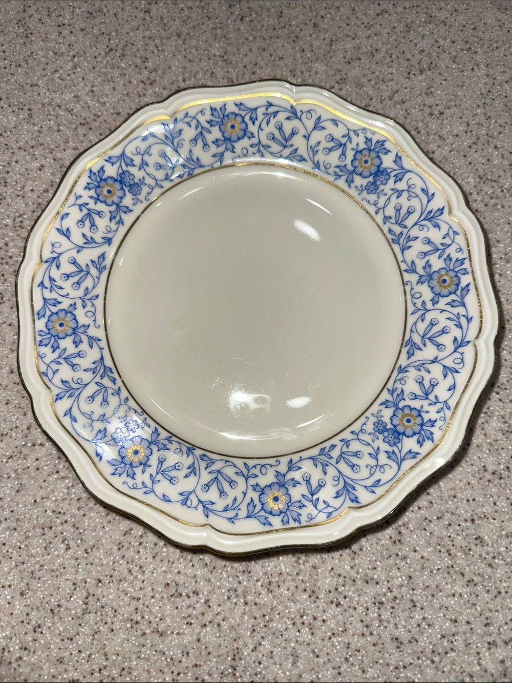 Johann Haviland Blue Floral Gold-Trim Dessert Salad Plate